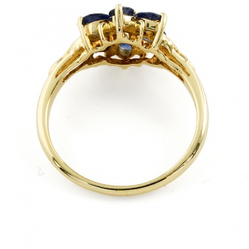 9ct gold Sapphire/Diamond Cluster Ring size N